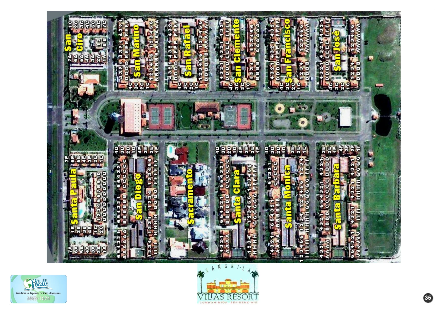 Mapa de implantação do Xangri-Lá Villas Resort em Xangri-lá