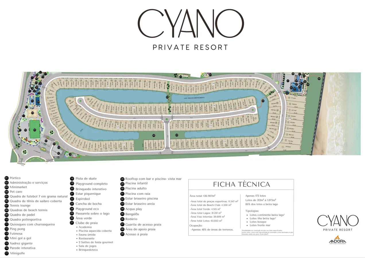 Mapa de implantação de Cyano Private Resort